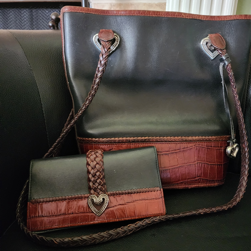Brighton Black and Brown Shoulder Bag Set